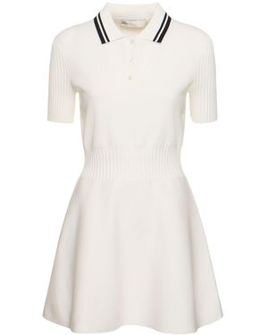 Tory Sport Tech Knit Polo Mini Dress - Natural