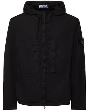 Stone Island ショートストレッチコットンパーカー - ブラック