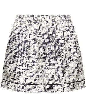 Tory Burch Damen Camp-Shorts Aus Seide Mit Druck - Weiß