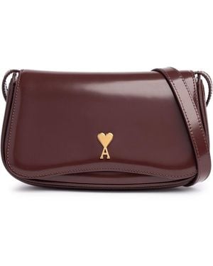 Ami Paris Damen Mini Paris Paris Brushed Leather Bag - Lila