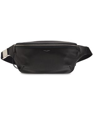 Saint Laurent Gürteltasche Aus Leder "ysl" - Schwarz