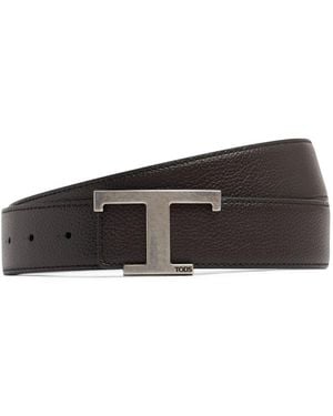 Tod's 3.5Cm T Logo Leather Belt - White