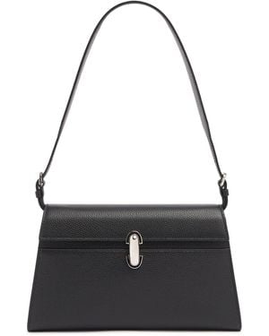 SAVETTE Damen Schultertasche Aus Narbleder „Symmetry“ - Schwarz