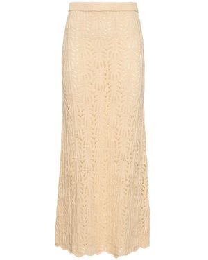 THE GARMENT Egypt Crochet Cotton Linen Long Skirt - Natural