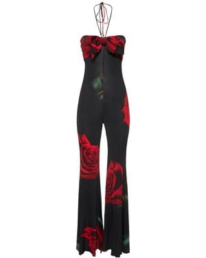 Alexandre Vauthier Ausgestellter Jumpsuit Aus Bedrucktem Jersey - Rot