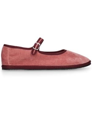 Vibi Venezia 10mm Hohe Loafer Aus Samt "marie Antoinette" - Rot