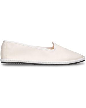 Vibi Venezia 10mm Hohe Loafer Aus Satin "snow White" - Natur
