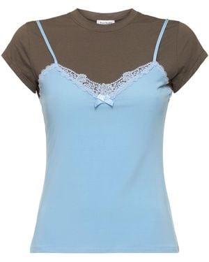 Acne Studios Eriana Layered Jersey T-Shirt - Blue