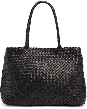 Dragon Diffusion Vintage Mesh レザートートバッグ - ブラック