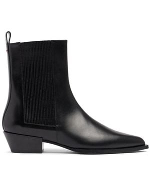 Aeyde 40mm Hohe Stiefeletten Aus Leder "belinda" - Schwarz