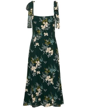 Reformation Midikleid Aus Viskose "twilight" - Grün