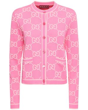 Gucci Gg コットンジャカードカーディガン - ピンク