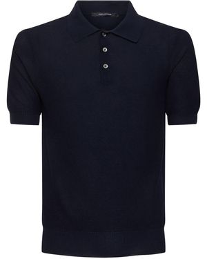 Tagliatore Herren Polohemd Aus Baumwolljacquard „Frat“ - Blau