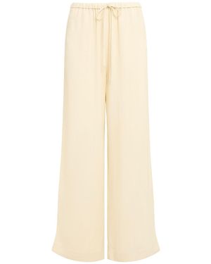 TOTEME Woven Stripe Drawstring Trousers - Natural