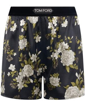 Tom Ford ストレッチシルクサテンショートパンツ - ブラック