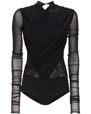 Philosophy Di Lorenzo Serafini Stretch Tulle Bodysuit - Black