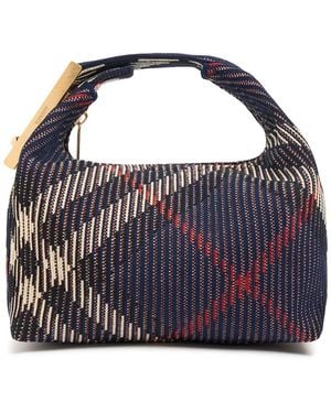 Burberry Mini Handtasche Aus Canvas "knit Check" - Blau
