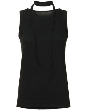 Yohji Yamamoto Binder Jersey Tank Top - Schwarz