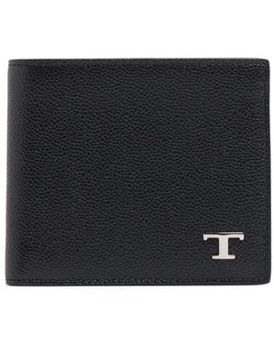 Tod's T Leather Wallet Unique - Black