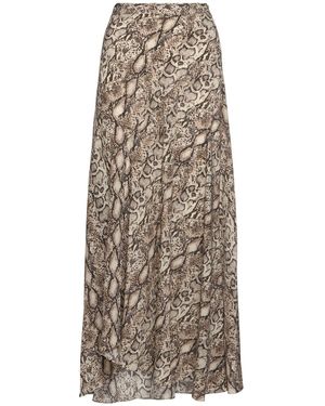 Isabel Marant Damen Midirock Aus Stretch-Seide „Sakura“ - Natur