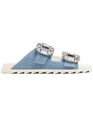 Roger Vivier Slidy Viv デニムサンダル 20mm - ホワイト