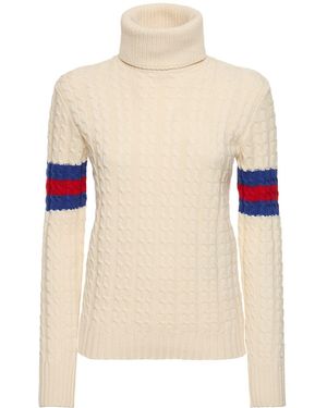 Gucci ウール&カシミアケーブルニットセーター - ホワイト