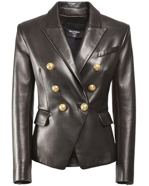 Balmain レザージャケット - ブラック