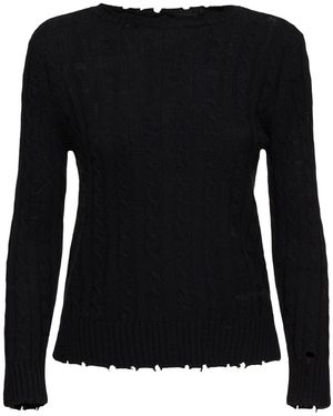 Marc Jacobs Shrunken Cashmere Blend Cable Cardigan - Black