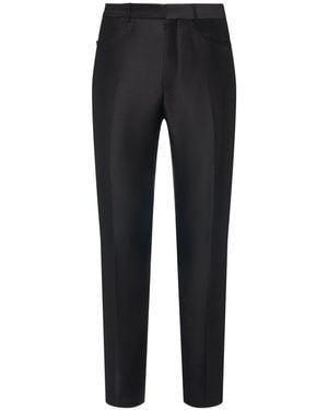 Tom Ford ウールブレンドツイルストレートパンツ - ブラック