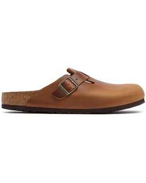 Birkenstock Herren Geölte Leder-Mules „Boston“ - Braun