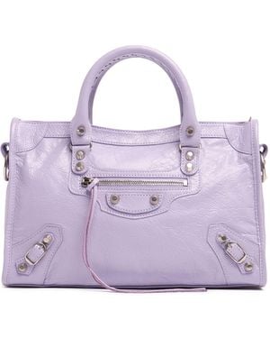Balenciaga Small Le City Arena Lamb レザーバッグ - パープル