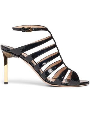Tom Ford Carine クロコエンボスレザーサンダル 85mm - ブラック