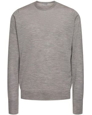 John Smedley Pullover Aus Extrafeinem Wollstrick "marcus" - Grau