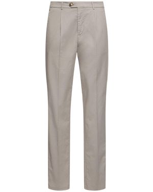 Brunello Cucinelli Hose Aus Stretch-baumwollgarbadine - Grau