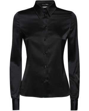 Tom Ford Stretch Silk Satin Relaxed Fit Shirt Clothing in