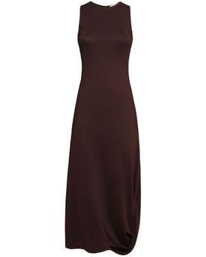 Lemaire Silk Viscose Interlock Twisted Hem Dress - パープル