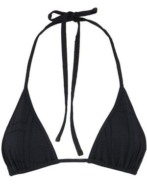 TOTEME Monogram Pointelle Bikini Top - Black