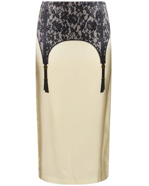 Moschino ビスコースサテンミディスカート - ナチュラル