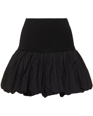 ANDREADAMO Bubble Knit Viscose Blend Mini Skirt - Black