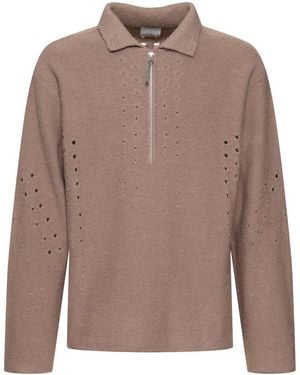 Roa Acrylic Blend Polo - ブラウン