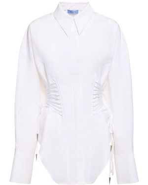 Mugler コットンポプリンフィットシャツ - ホワイト