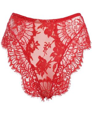 Dolce & Gabbana ハイウエストレース&チュールショーツ - レッド