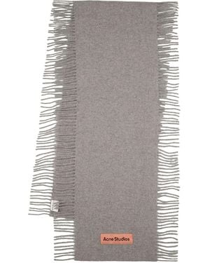 Acne Studios Schal Aus Wolle Mit Fransen "canada Cancan" - Grau
