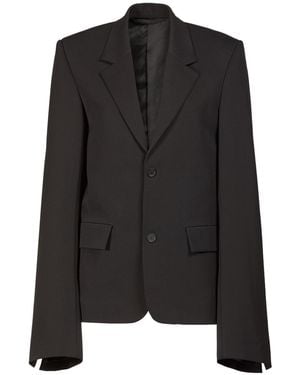 Balenciaga Barathea Fitted Double Breasted Blazer - Black