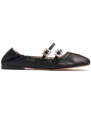 Roger Vivier Mini Strap レザーフラットシューズ 5mm - ブラック
