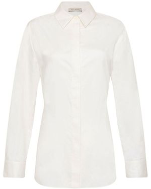 St. Agni Open Back Long Sleeve Cotton Shirt - White