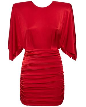 Alexandre Vauthier シャイニージャージーミニドレス - レッド