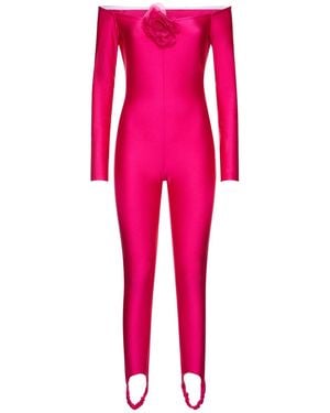 GIUSEPPE DI MORABITO Shiny Stretch Jersey Jumpsuit - Pink