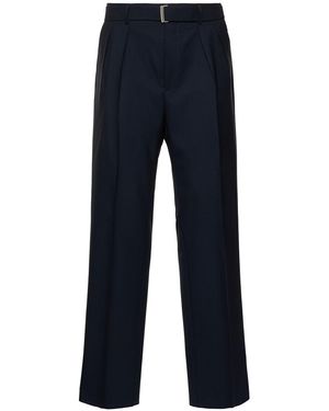 Tagliatore Herren Plissierte Wollhose „Nevil“ - Blau