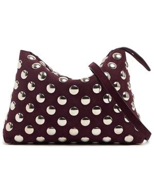 KHAITE Medium Lina Leather Crossbody W/ Studs Unique - Purple